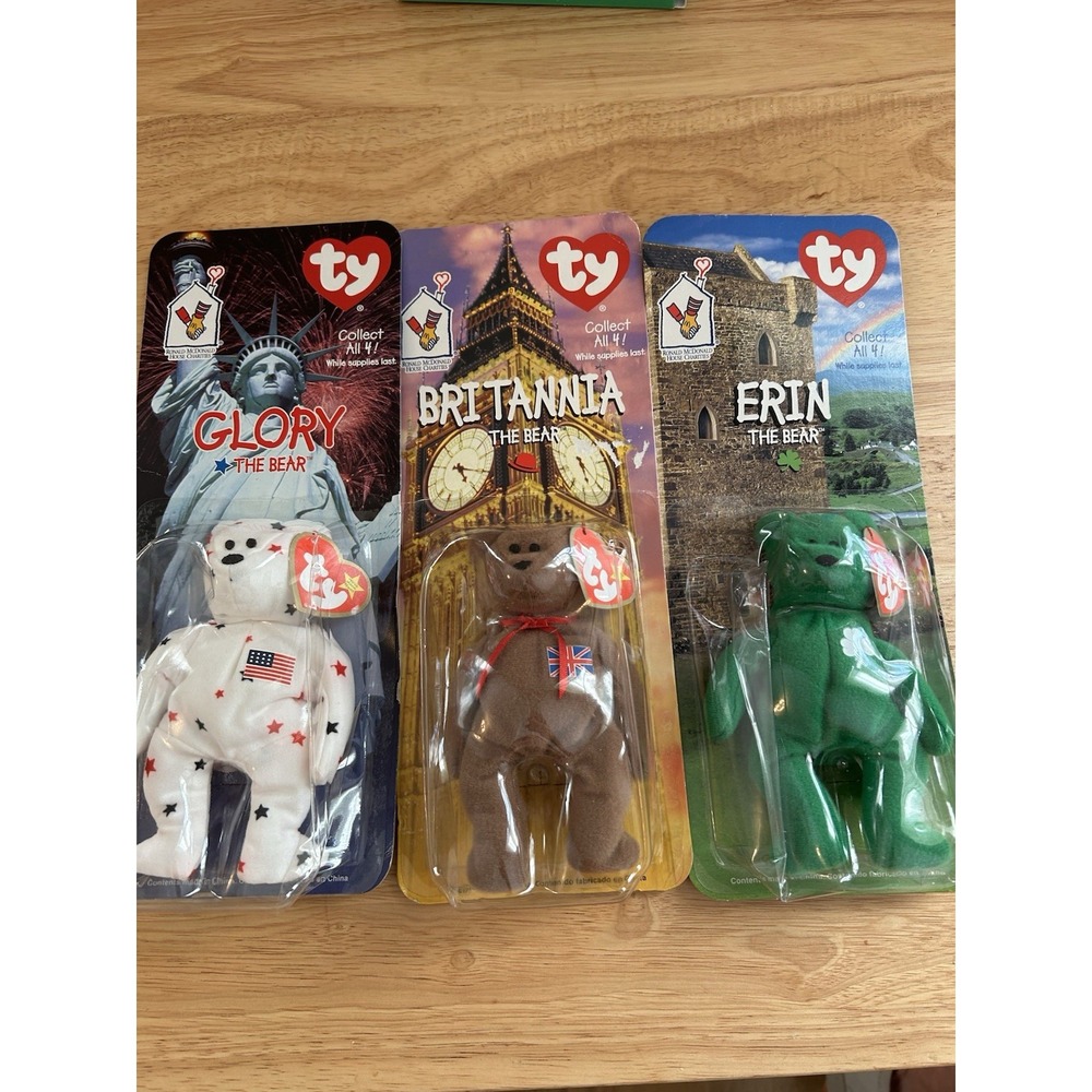 1999‎ McDonald's TY Teenie Beanie Babies International Bears set of three